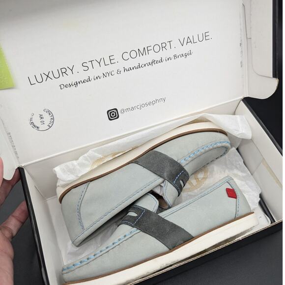 Marc Joseph Loafers Girls 11 Kid Toddler Light Gray Dumbo Slide on Leather Shoes - Picture 9 of 11